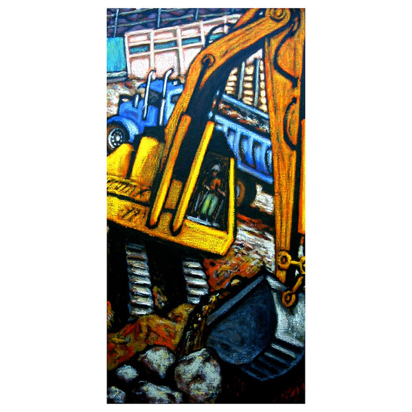Yellow Bulldozer and Blue Dumptruck by Tom X