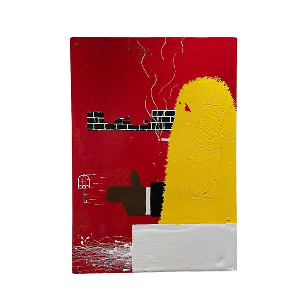 Yellow Guston Umbrella Wall by Aker47