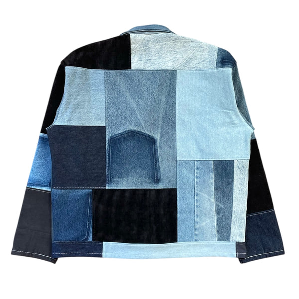 Yin and Yang Patchwork Denim Work Jacket by Jayavelli
