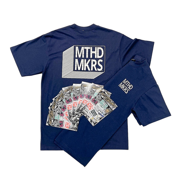 MTHD MKRS - Navy x Cream Tee & Sticker Pack