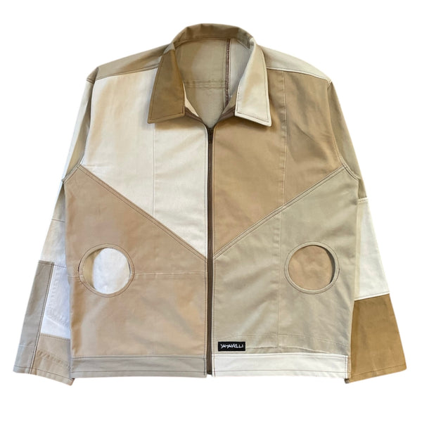 Zig Zag Patchwork Canvas Work Jacket by Jayavelli