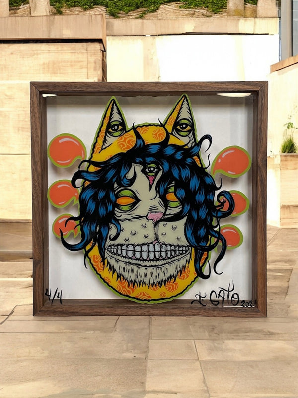 Mr. Gato Custom Framed Clear Acrylic Print by Eye Gato