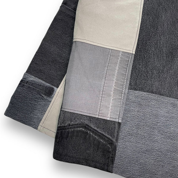 Hanging Hoop Pocket Patchwork Denim Work Jacket by Jayavelli