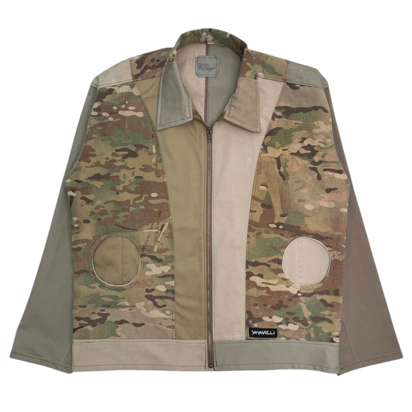 Arch Patchwork Canvas Work Jacket by Jayavelli
