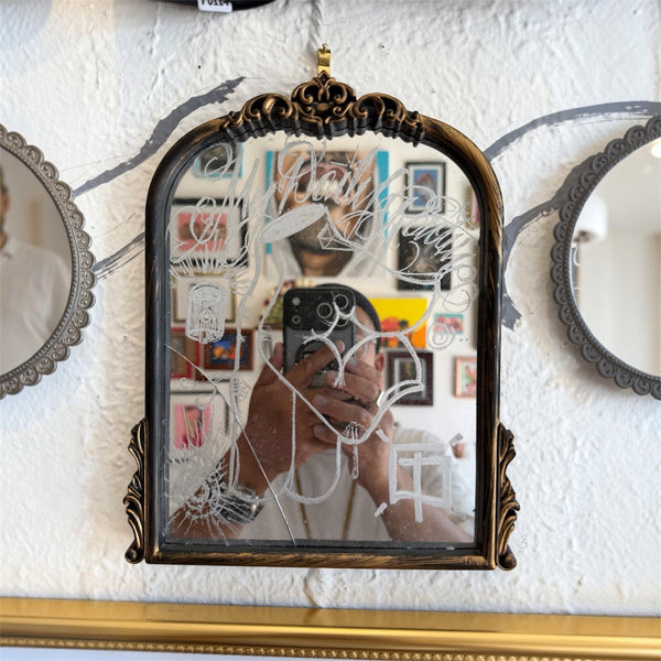 "Routine" Square Mirror by Pobre