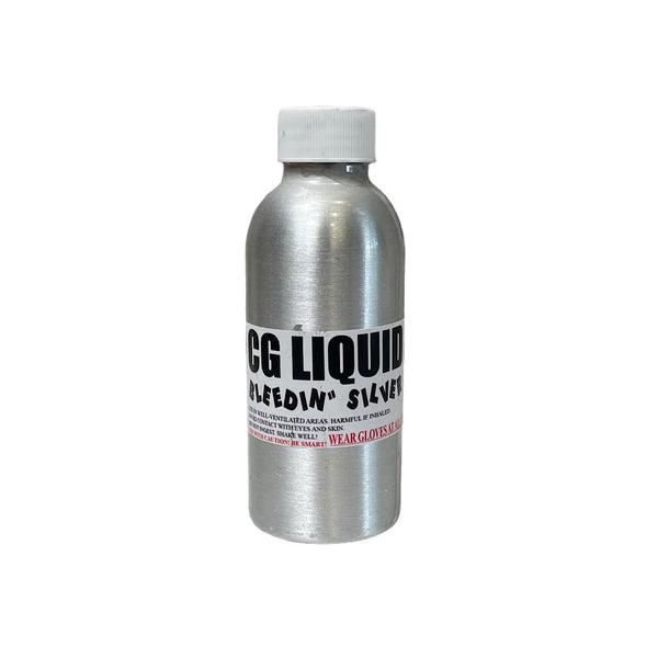 Aluminum bottle of CG Liquid Ink Refill in the color Bleedin" Silver