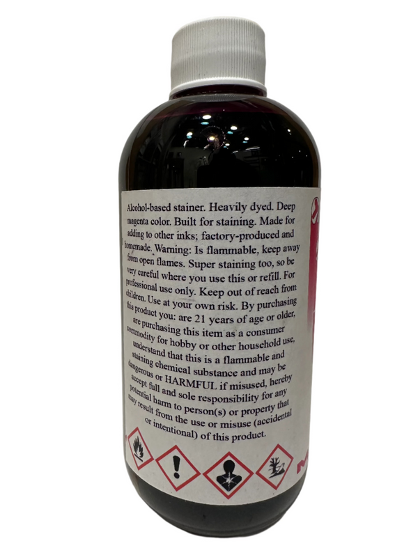Glass bottle of CG Liquid Ink Refill in the color Ghoulish Garvey Magenta