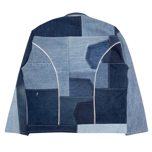 Inverted Piping Patchwork Denim Work Jacket by Jayavelli