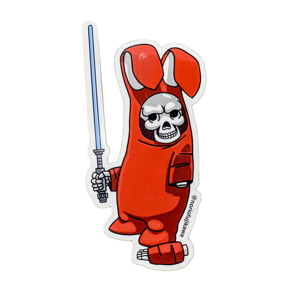 Bunny Reaper Light Saber Dyecut Sticker By Norio Fujikawa