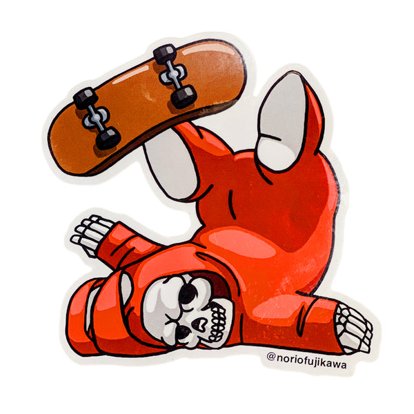 Bunny Reaper Skate Dyecut Sticker By Norio Fujikawa