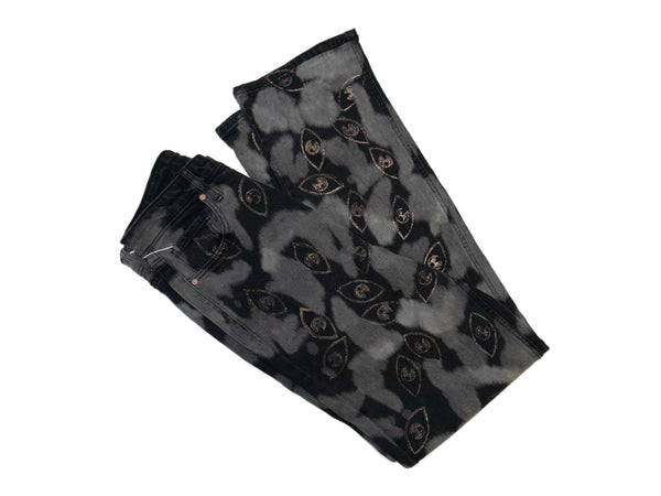 Handmade Block Print On Second Hand Pants by Queer The Way