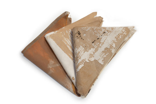 Tan Painted Handkerchiefs by Tubi Ho