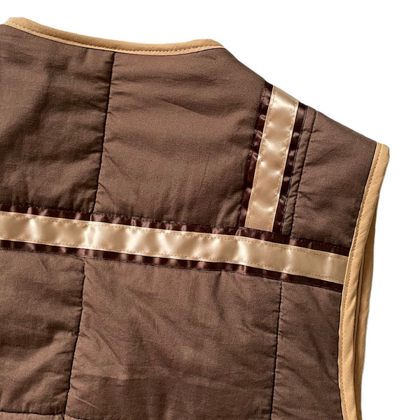 Jayavelli Four Tone Zipper Brown Blanket Vest