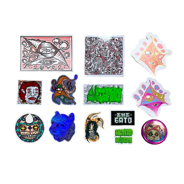 Purple Eye Gato Button x Sticker Pack by Eye Gato