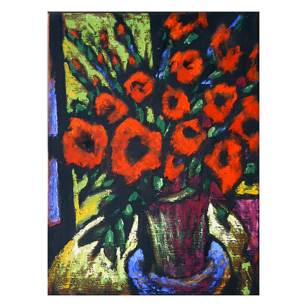 Vase of Red Gladiolus by Tom X