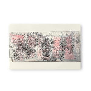 Matte paper print of a highly detailed dragon, originally painted on reclaimed wood.