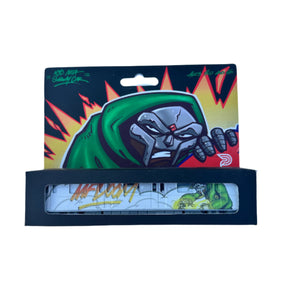 MF Doom graffiti art on NYC MTA Subway car model by Doc via Def Projects